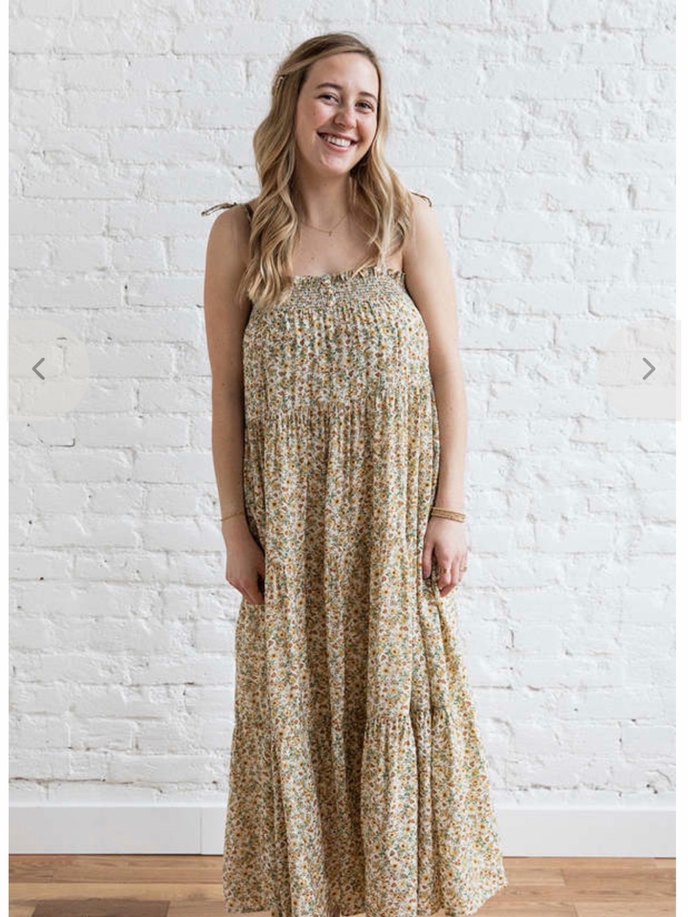 Blu Pepper Medium Tie-Strap Sundress in Light Yellow